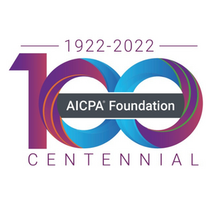 AICPA Foundation logo with a centennial 100 graphic 1922-2022
